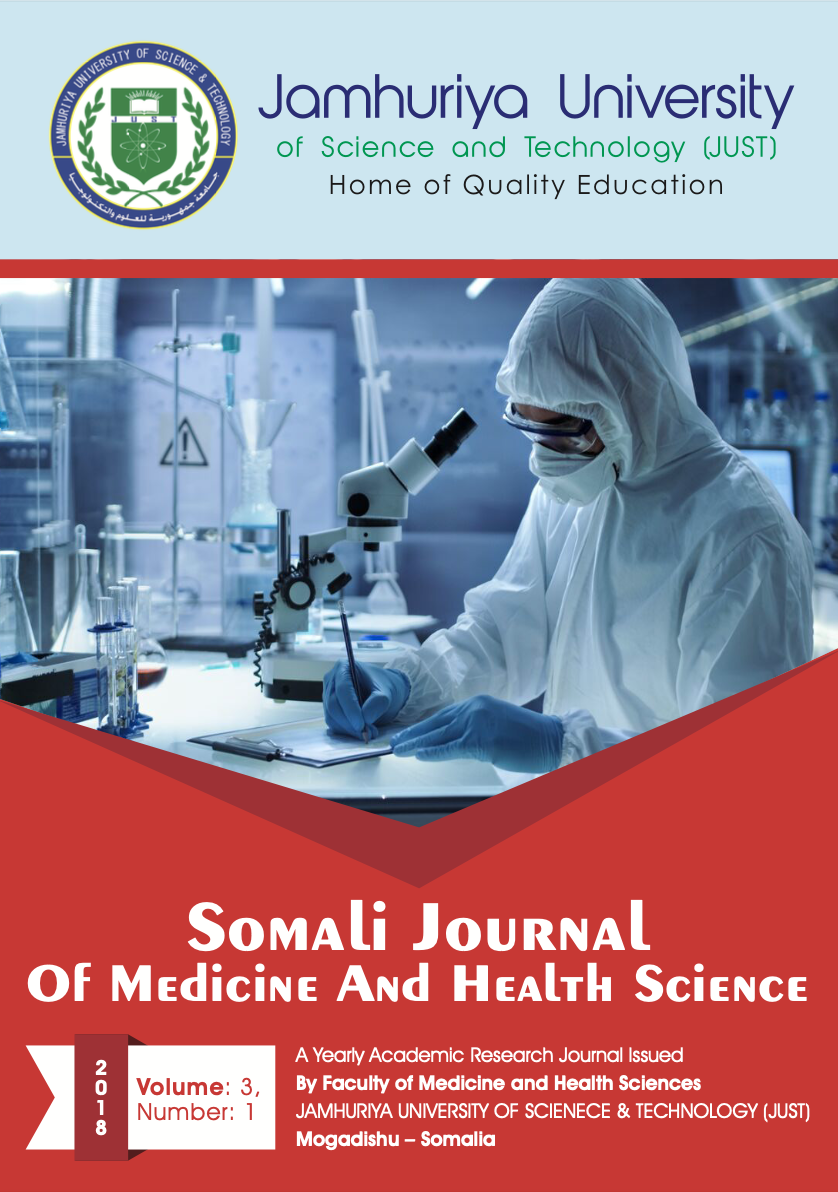 					View Vol. 3 No. 1 (2018): Somali Journal of Medicine and Health Sciences
				